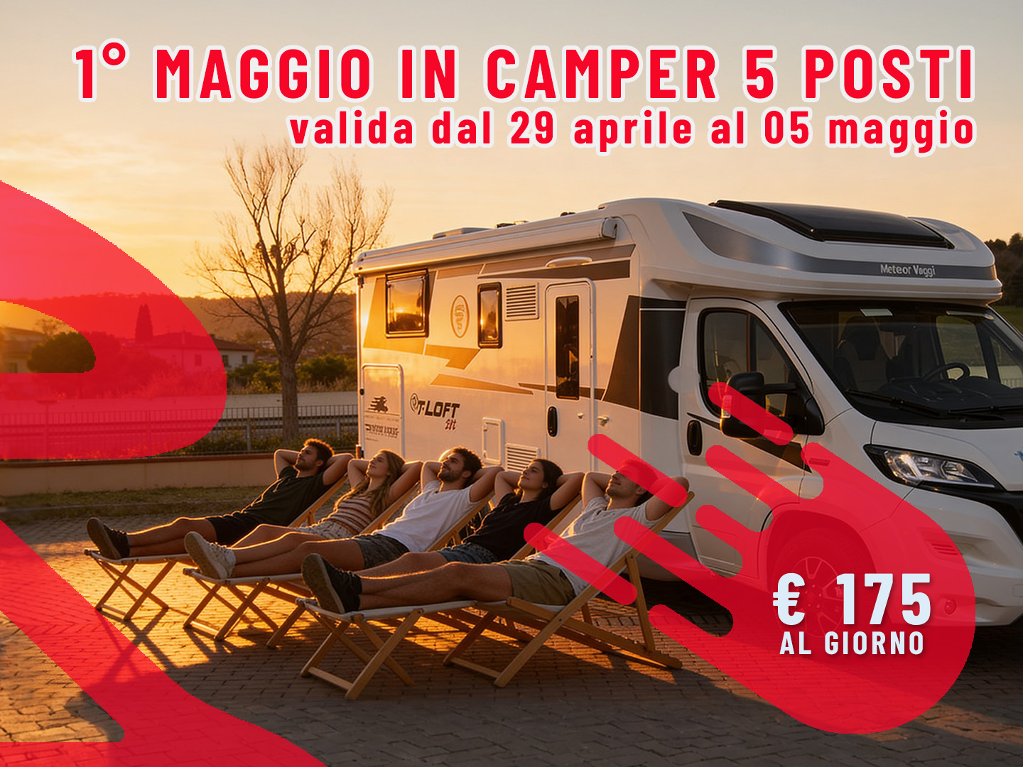 1° Maggio in Camper: il ponte per 5 persone