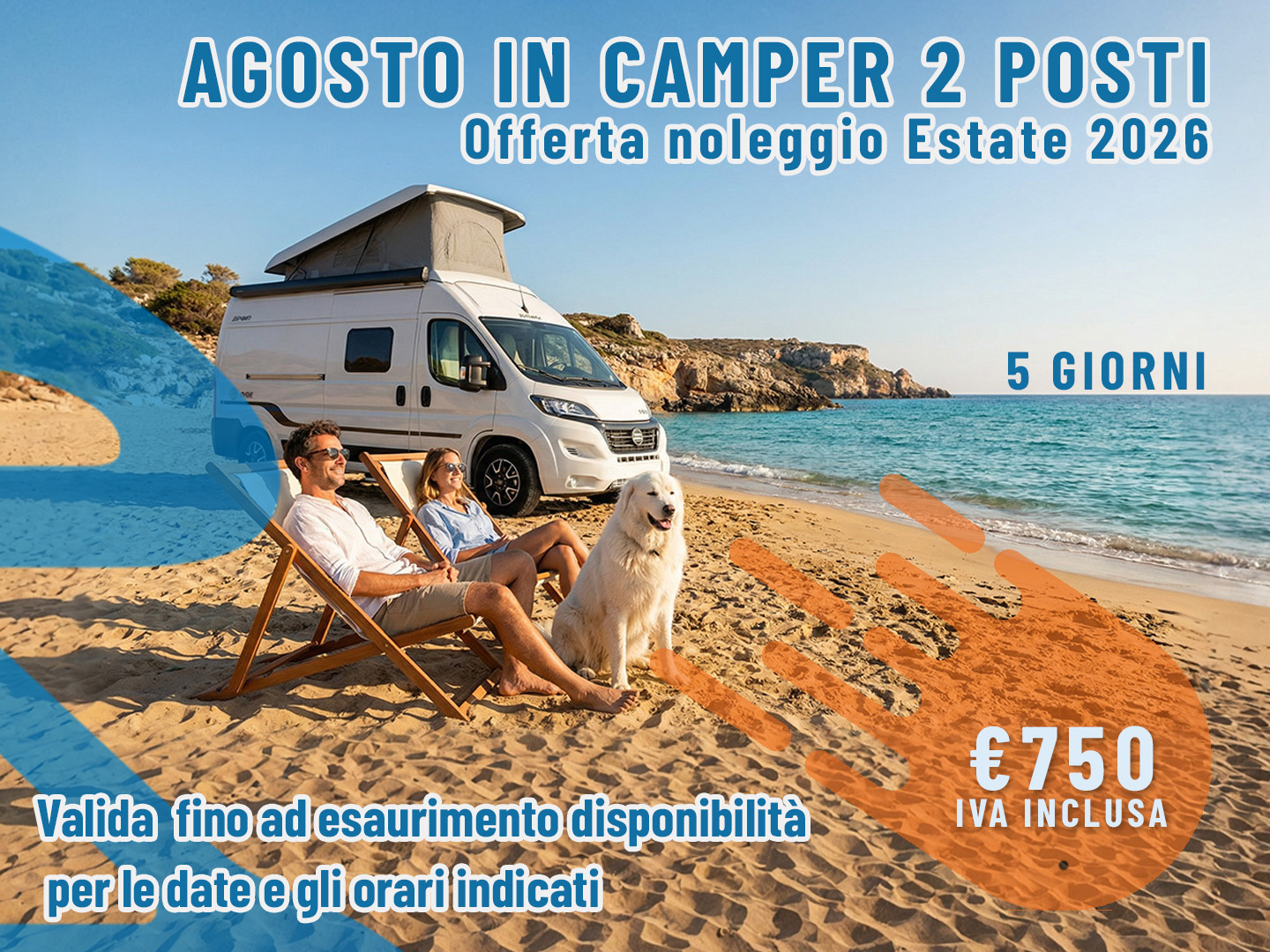 [Agosto] Offerta noleggio Camper: 5 giorni per 2 persone
